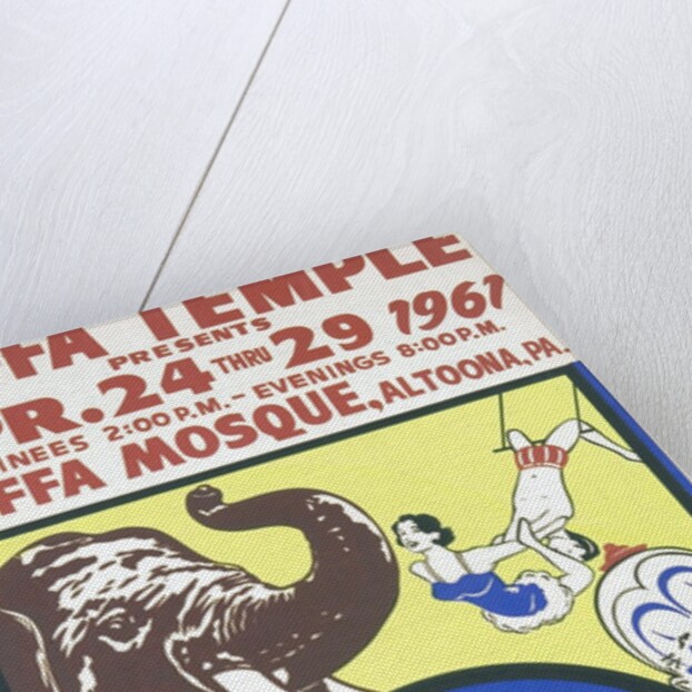 Vintage circus poster with animals and clown by Anonymous