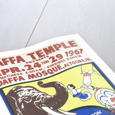 Vintage circus poster with animals and clown by Anonymous