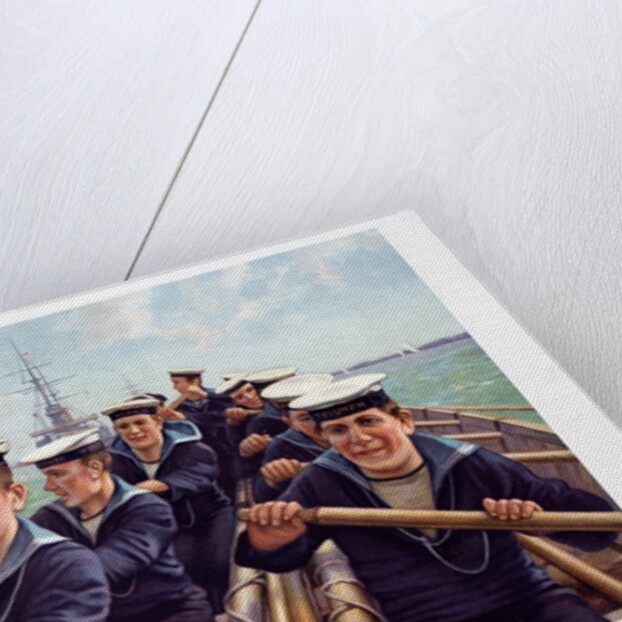Boys Own Paper colour insert circa 1900 showing sailors from the Swiftsure class Battleship HMS Triumph. Taken from a painting by Charles M Padday titled "We All Love Jack". by Anonymous