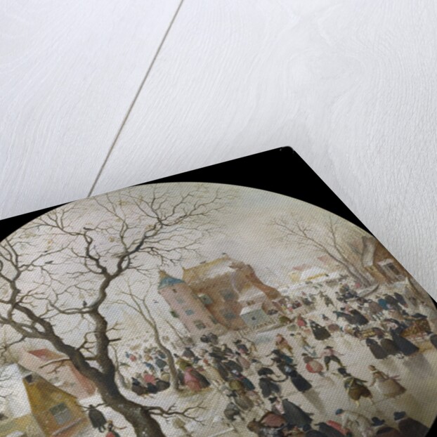 A Winter Scene with Skaters Near a Castle by Hendrick Avercamp