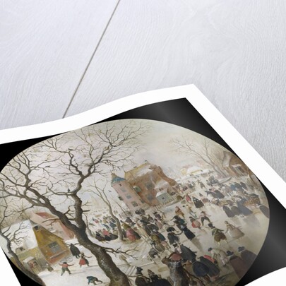 A Winter Scene with Skaters Near a Castle by Hendrick Avercamp