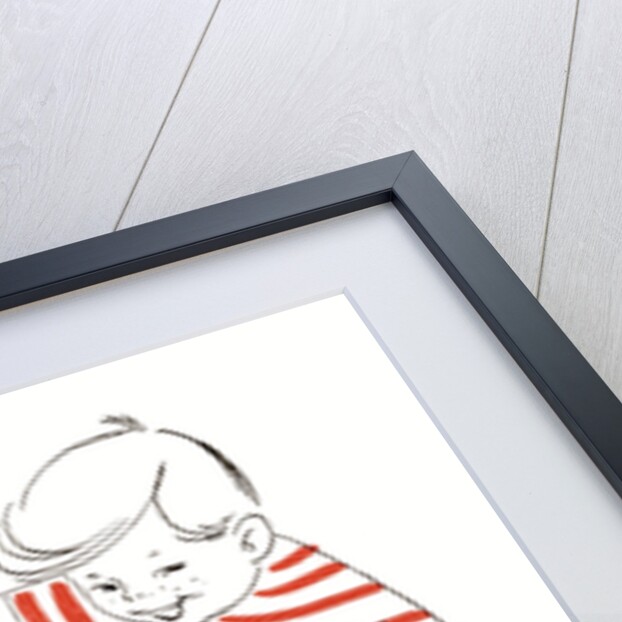 Illustration of a young boy with his hand in the cookie jar by Anonymous