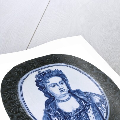 Delft plaque portraying Queen Anne by Anonymous