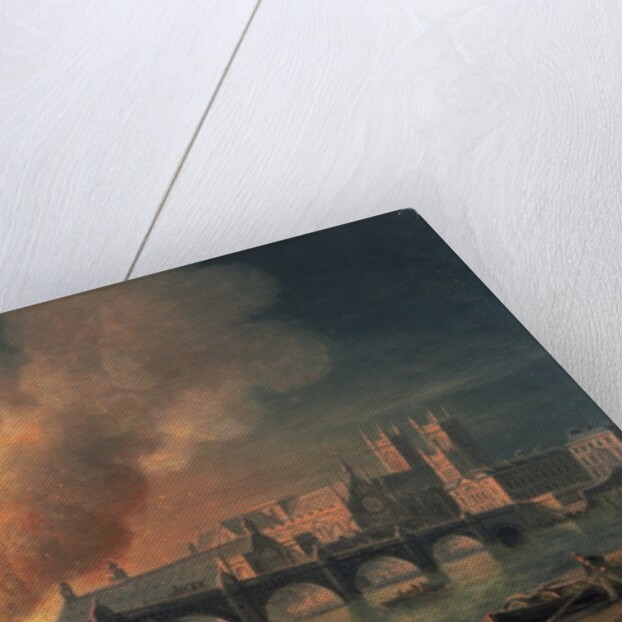 Westminster Bridge and the Burning of the Houses of Parliament from Lambeth by Thomas Luny
