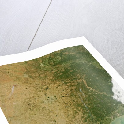 Satellite View of Fires in Texas and Oklahoma by Anonymous