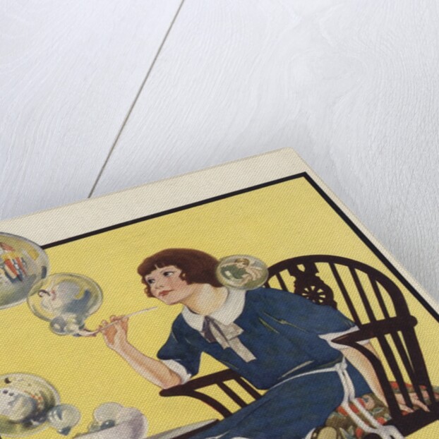 Little girl blowing bubbles by Anonymous