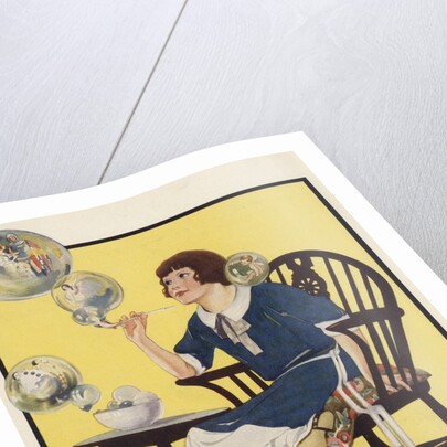 Little girl blowing bubbles by Anonymous