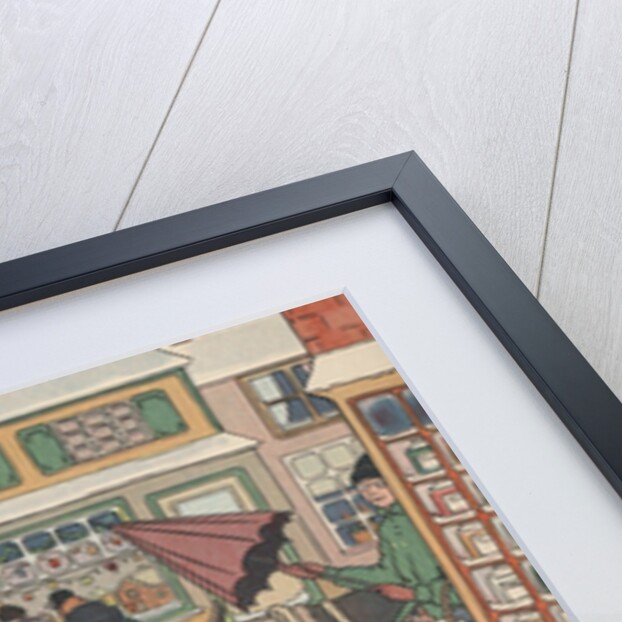 Children Christmas Shopping in Snow by Anonymous