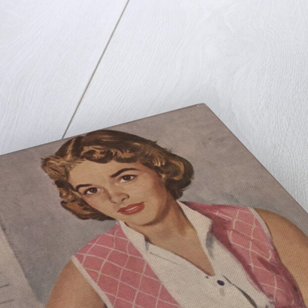 Young woman in pink blouse by Anonymous