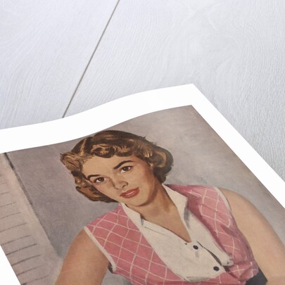 Young woman in pink blouse by Anonymous