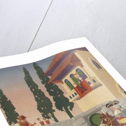 Toy soldiers and horse looking at broken Humpty Dumpty by Anonymous