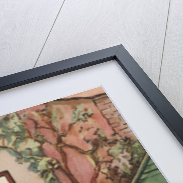 Man putting up "Beware of Dog" sign by Anonymous