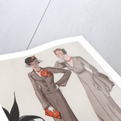 Two women in 1930's fashion by Anonymous