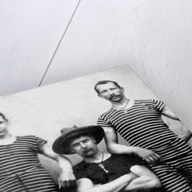Three men are ready to swim, ca. 1885. by Anonymous