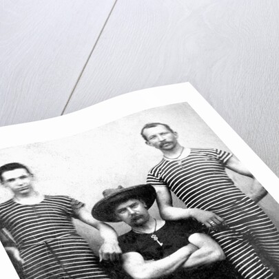 Three men are ready to swim, ca. 1885. by Anonymous