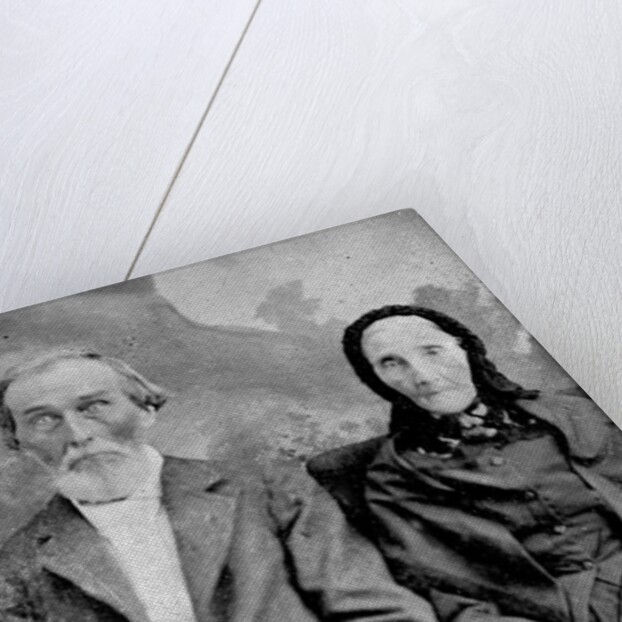 Grandma and Grandpa in a tintype portrait, ca. 1870s. by Anonymous
