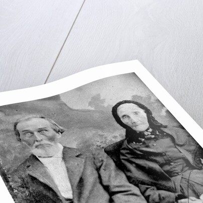 Grandma and Grandpa in a tintype portrait, ca. 1870s. by Anonymous
