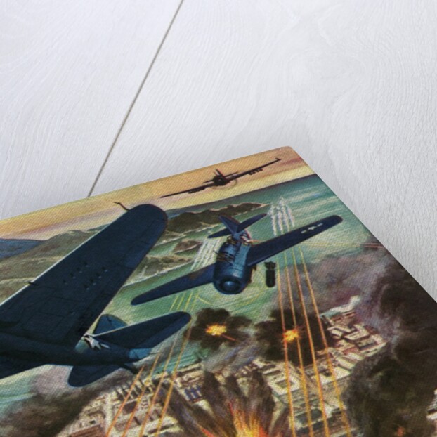 American Helldiver planes bombing Tokyo during World War II by Anonymous