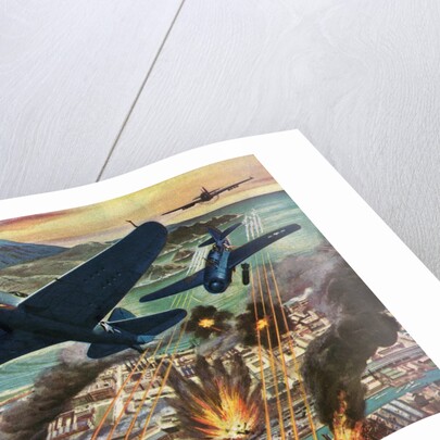American Helldiver planes bombing Tokyo during World War II by Anonymous