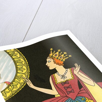 Snow White's stepmother looking into magic mirror by Anonymous