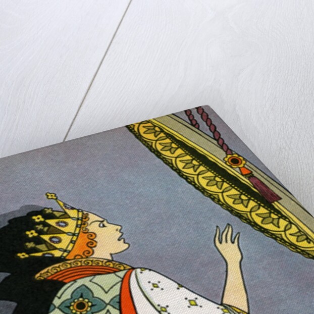 Magic mirror telling Evil Stepmother that Snow White is fairest by Anonymous