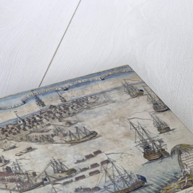 A View of Part of the Town of Boston in New England and British Ships of War by Anonymous