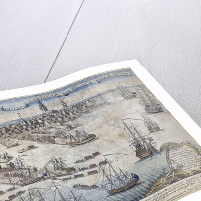 A View of Part of the Town of Boston in New England and British Ships of War by Anonymous