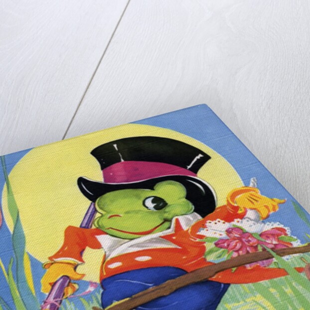 Frog holding bouquet by Anonymous