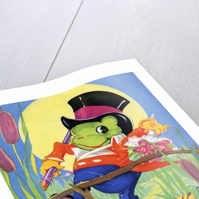 Frog holding bouquet by Anonymous