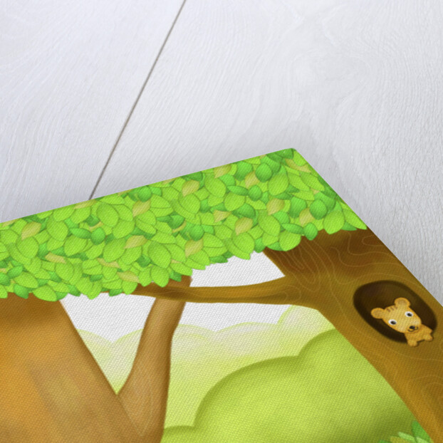 The image of squirrel in the trunk of tree by Anonymous