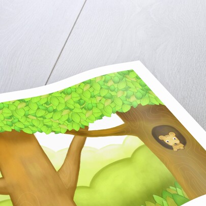 The image of squirrel in the trunk of tree by Anonymous