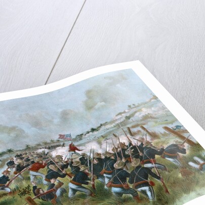 Teddy Roosevelt and the Rough Riders at the Battle of San Juan Hill by Anonymous