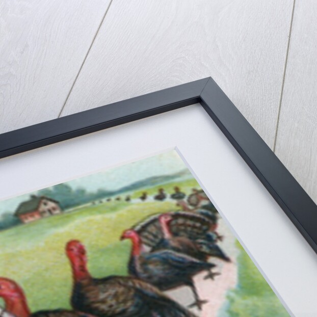 Thanksgiving turkeys marching in line by Anonymous