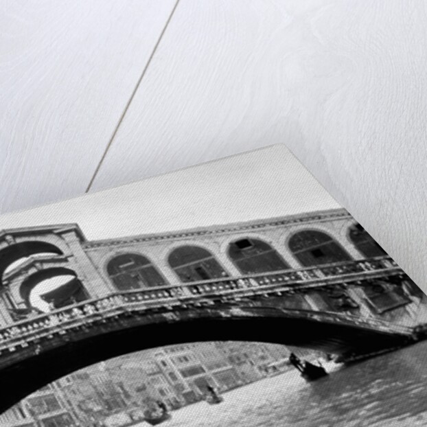 Gondola view of the Rialto Bridge in Venice, Italy, ca. 1912. by Anonymous