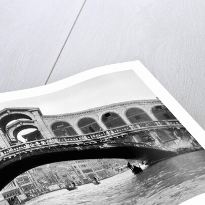 Gondola view of the Rialto Bridge in Venice, Italy, ca. 1912. by Anonymous