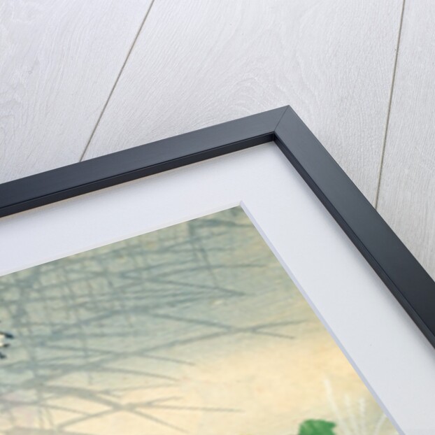 Woodblock print of daisy blossoms and grass by Anonymous