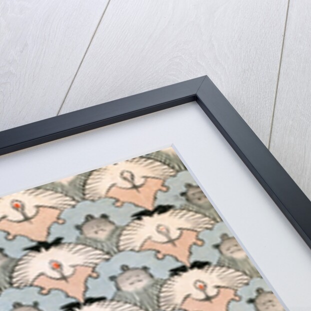 Woodblock print of illusory pattern of ibis and bats by Anonymous