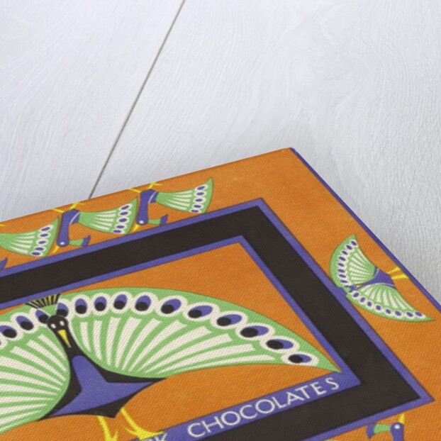 Vintage chocolate box with peacock design by Anonymous