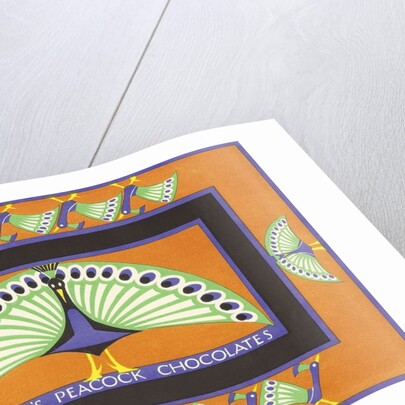 Vintage chocolate box with peacock design by Anonymous