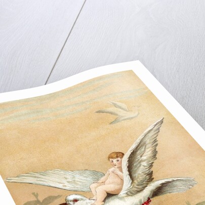 Fairy riding a white dove by Anonymous