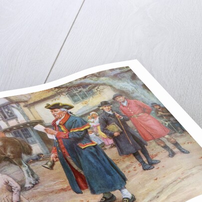 Town crier reading the news by Anonymous