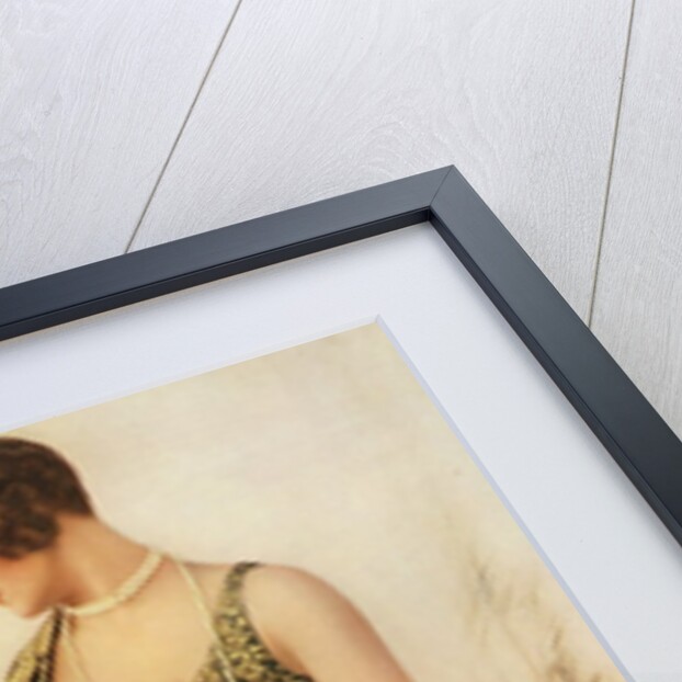 Flapper with long pearls and bobbed hair by Anonymous