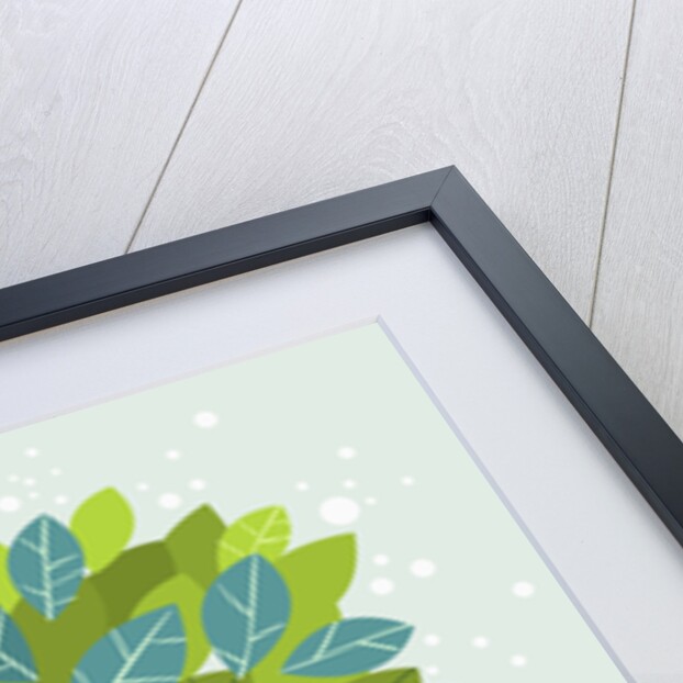 A large tree in the center and small trees by Anonymous