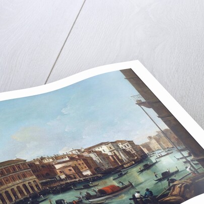 Grand Canal of Venice at the Rialto, with Gondolas by Giuseppe Bernardino Bison