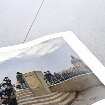 A Windy Day on the Pont des Arts, Paris by Jean Beraud