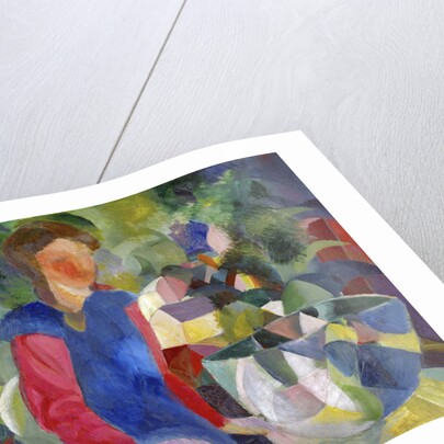 Woman with Fishbowl (Gemalde Madchen mit Fischglas) by August Macke