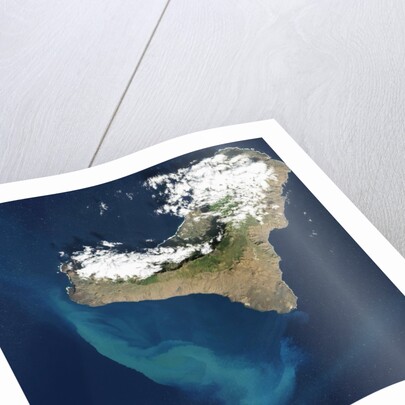 Satellite view of underwater eruption at El Hierro by Anonymous