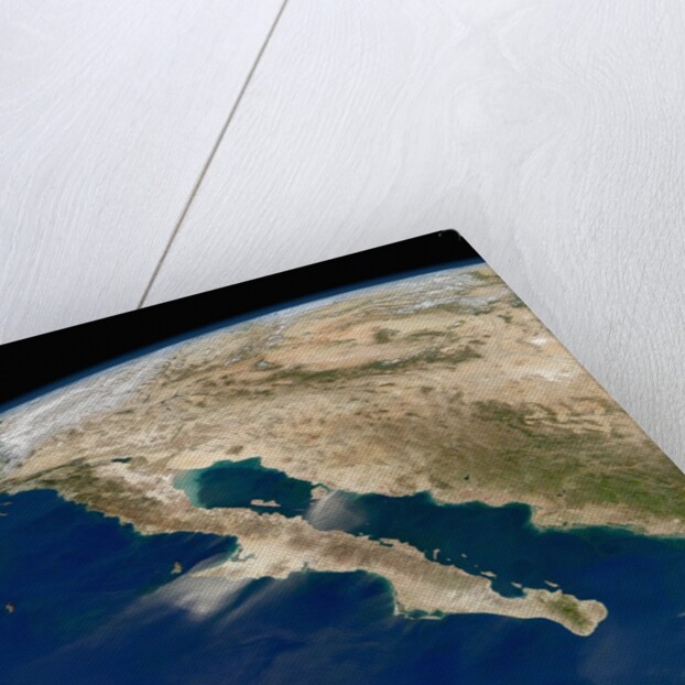 Satellite View of Baja California and the Pacific coast of Mexico by Anonymous