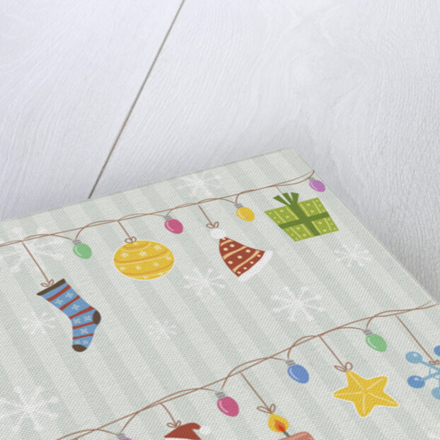 Christmas with decorations with gray background by Anonymous