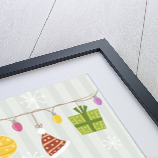 Christmas with decorations with gray background by Anonymous